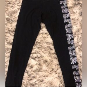 vs pink y2k rhtf size large iridescent bling leggings size large new with tags